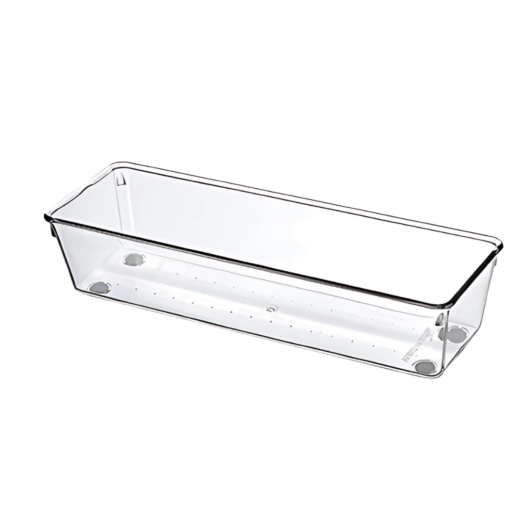Marcolo clear long plastic drawer organizer.