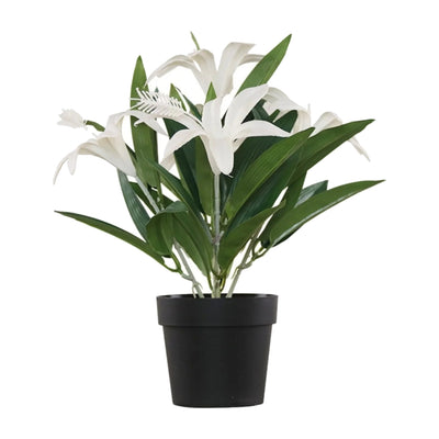 Artificial Lily Plant with Pot, 28 cm