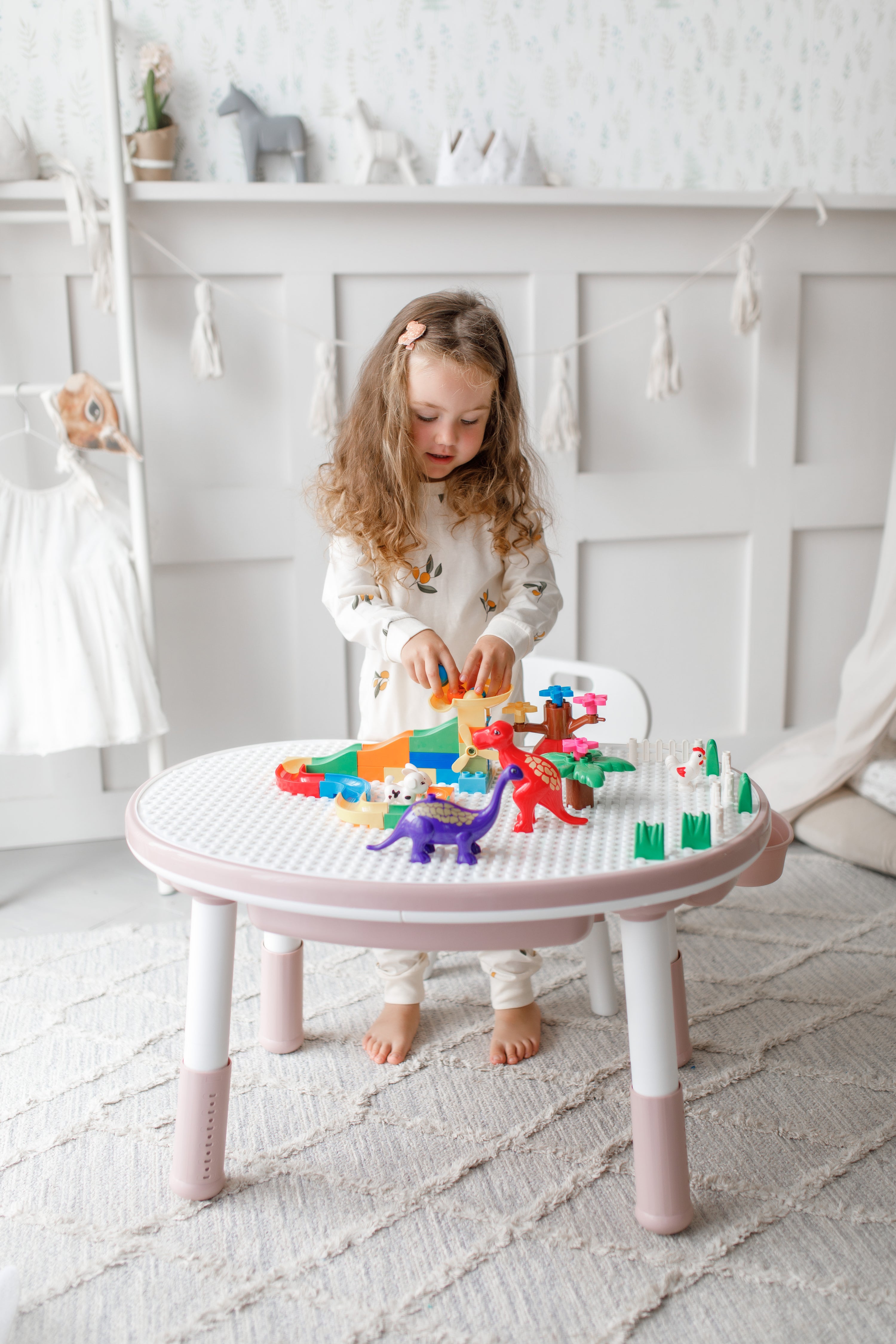 Marcolo clear storage box with black handles.
