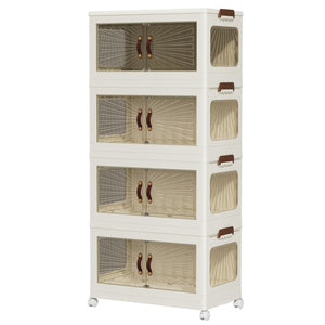 4-Layer Foldable Drawer Cabinet, 70×42×153 cm, White