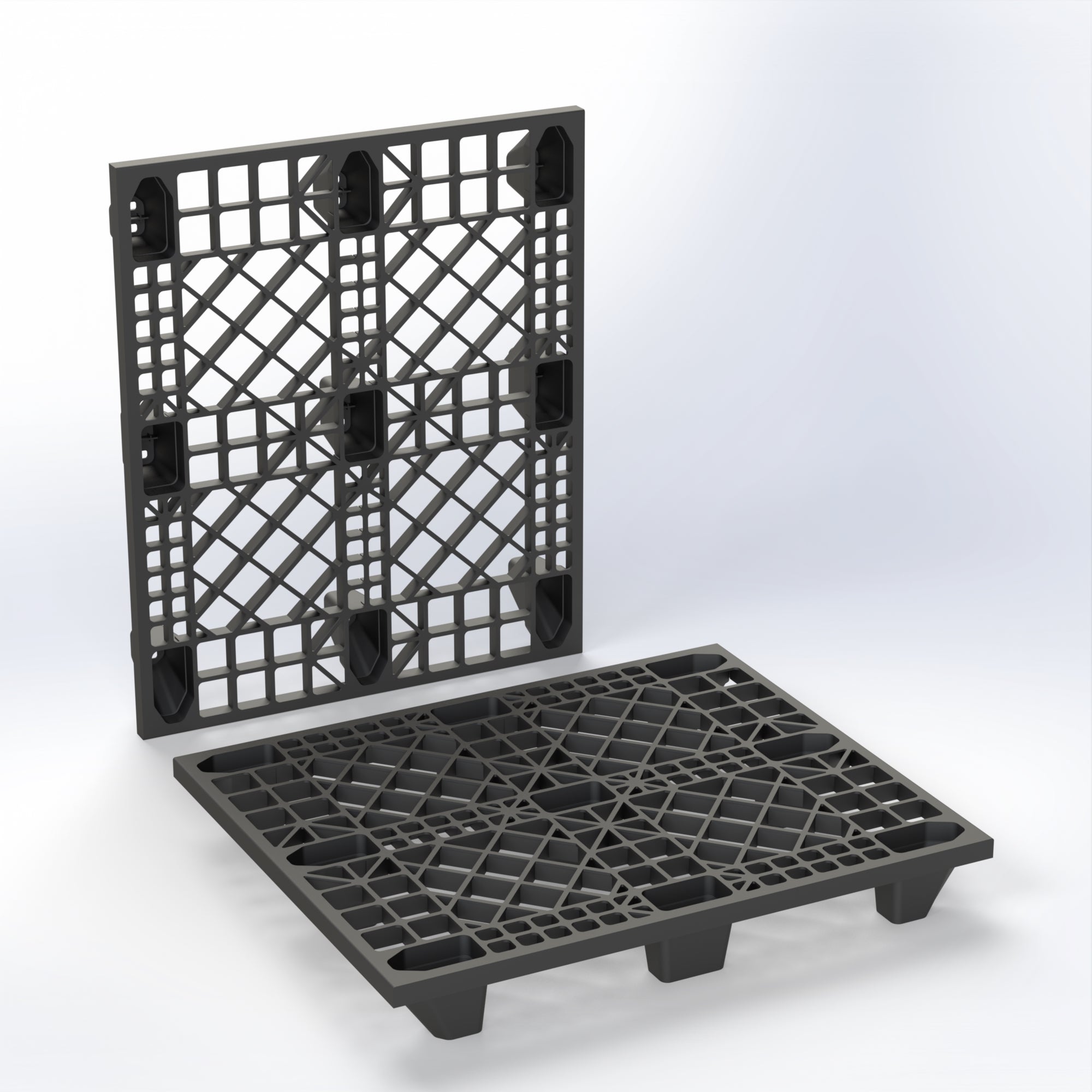 Open Deck Plastic Pallet – 100x120 cm Lightweight, Heavy-Duty & Stackable