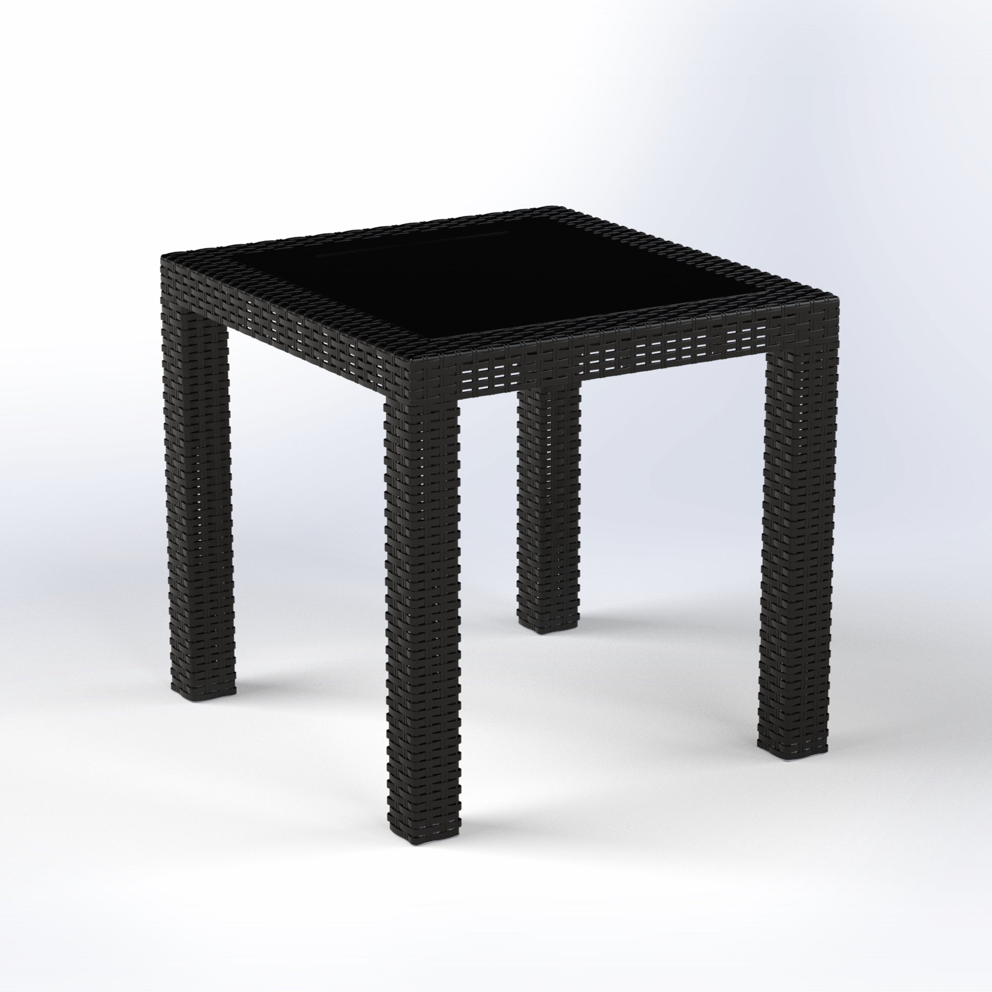 Black Marcolo square plastic outdoor side table.
