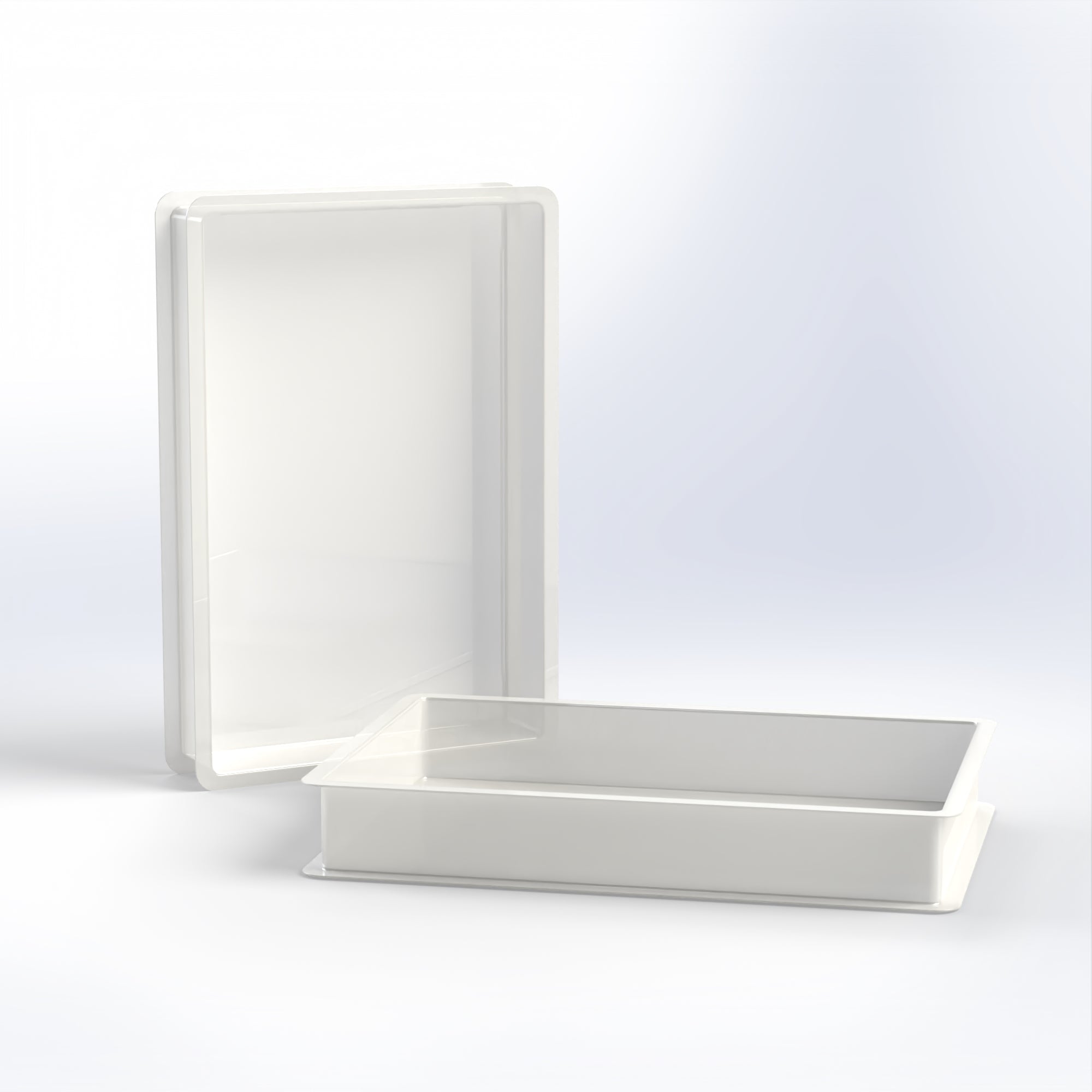 Closed Plastic Dough Crate – 22L Low-Height Bakery Storage Box (60x40x9cm)