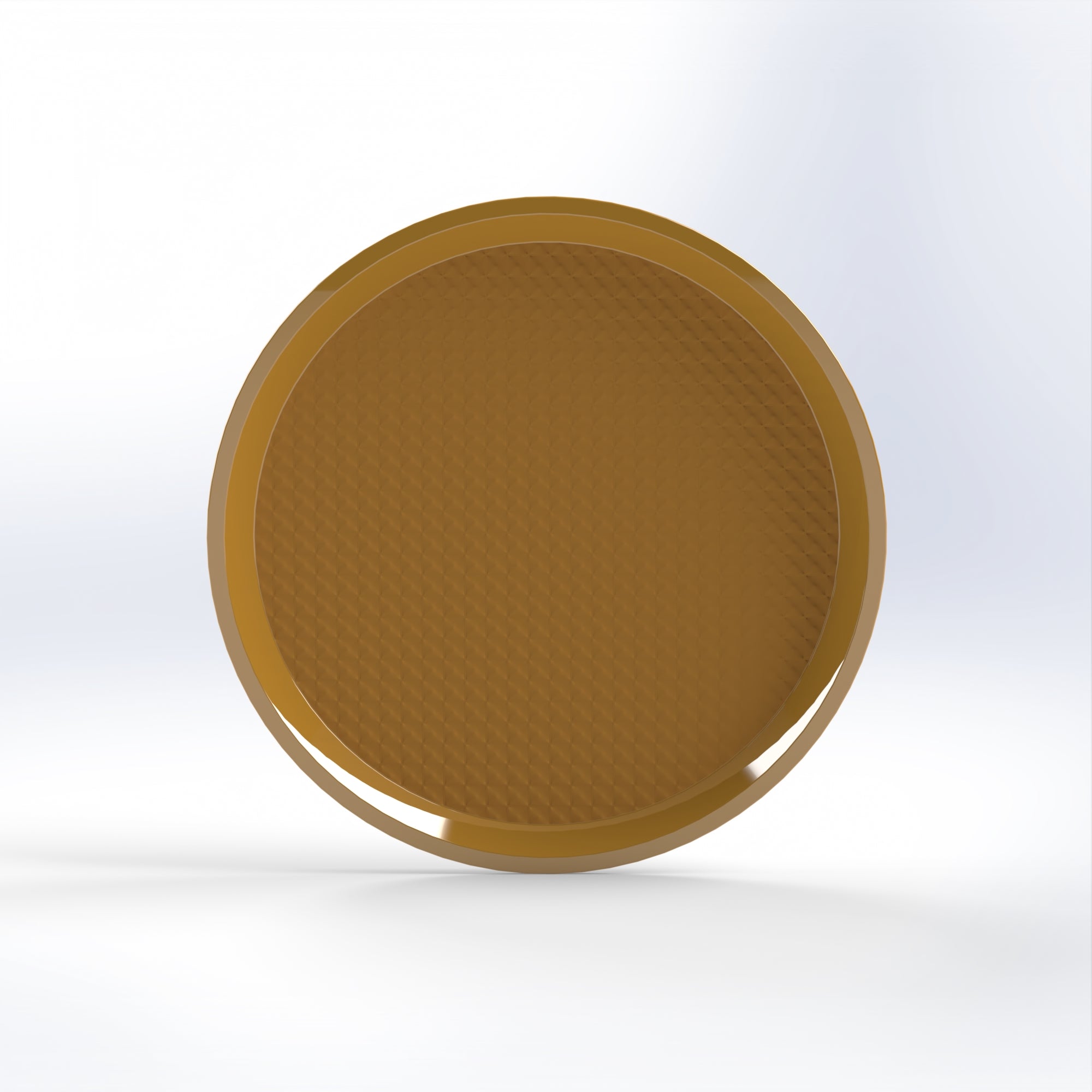 Marcolo round brown plastic plant pot saucer on white.