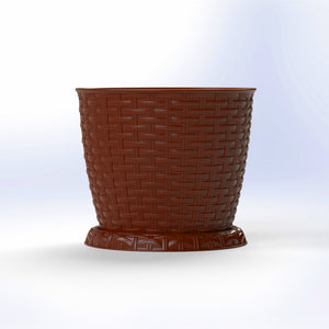 Rosa Rattan-Style Round Flower Pot, 30 cm