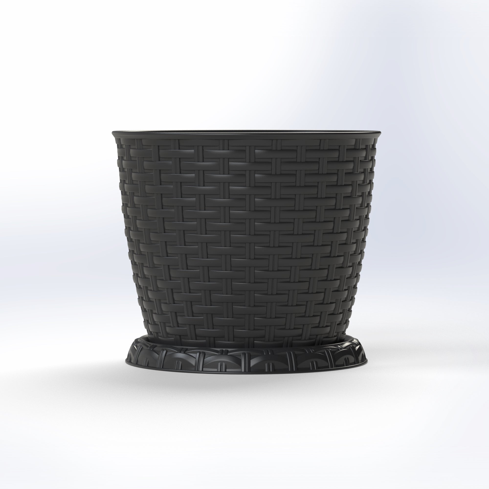 Marcolo clear storage box with handle and black latches.