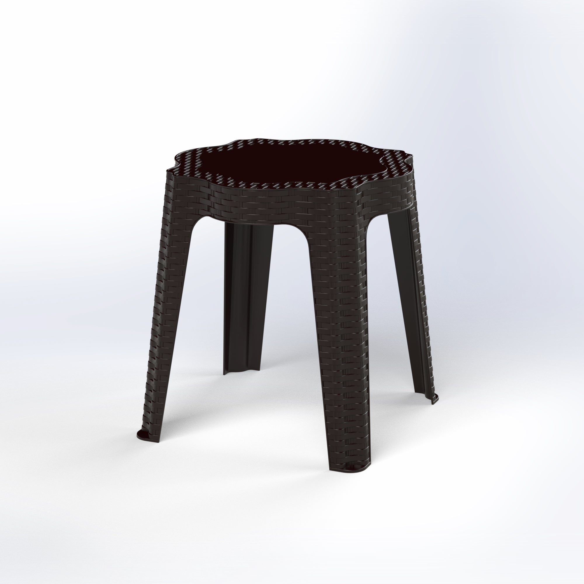 Marcolo dark brown woven plastic stool or small table.