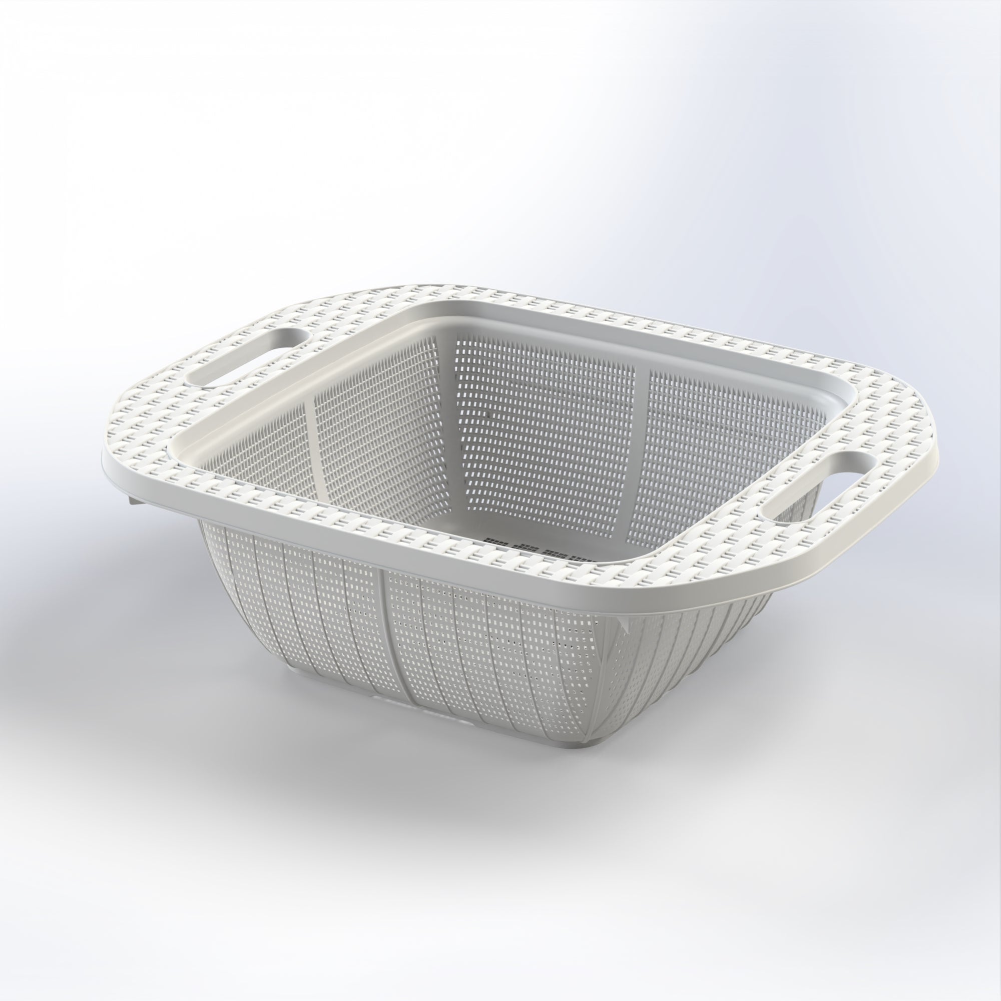 Marcolo white rectangular plastic wash basin/bucket.
