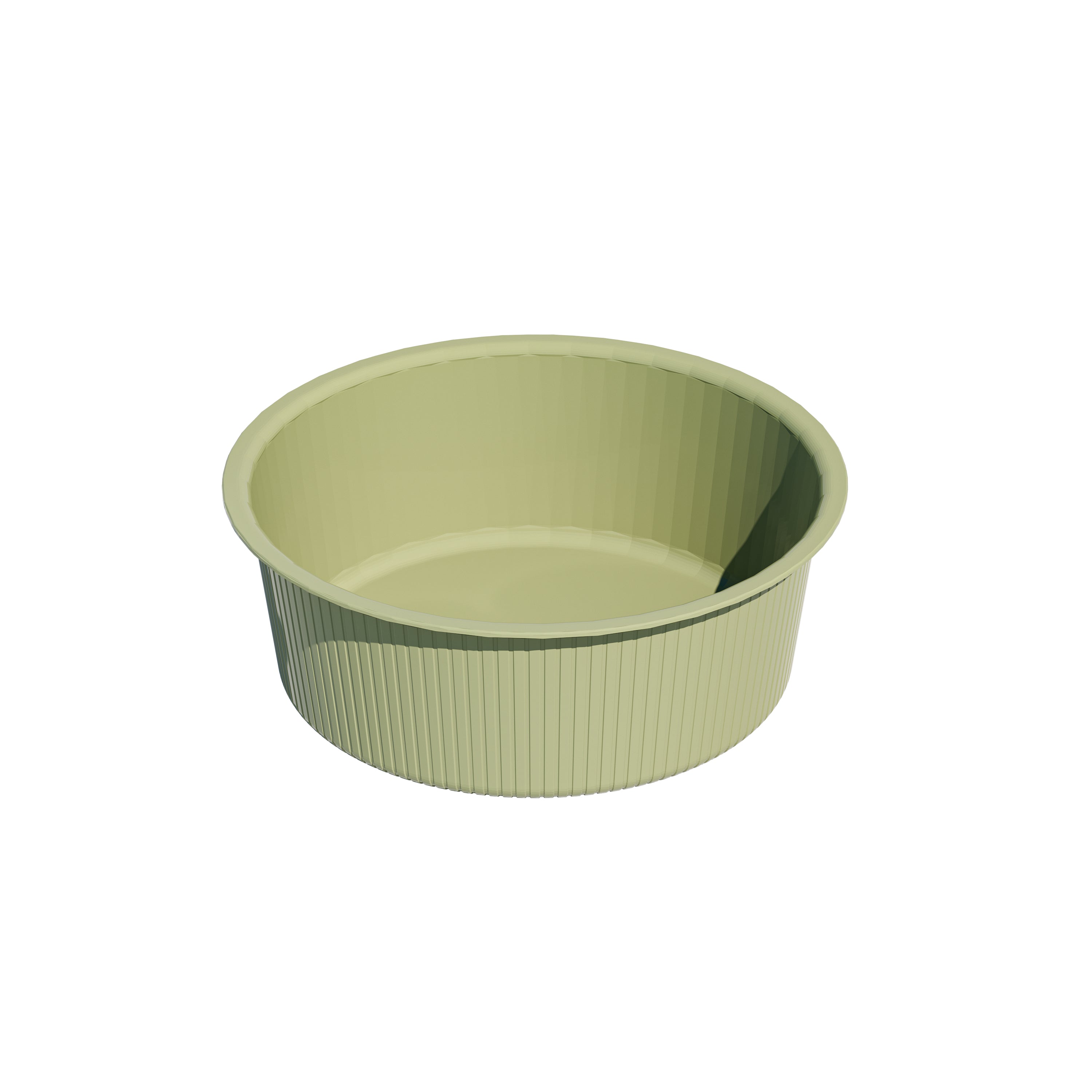 Light green round Marcolo plastic wash basin or bowl.