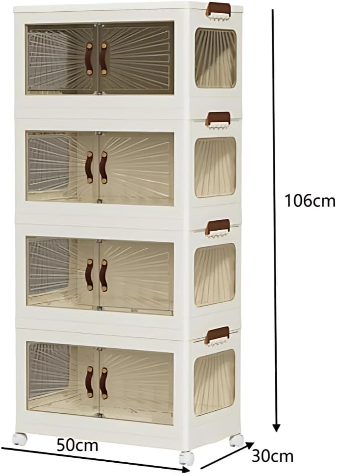 Marcolo 4-tier folding cabinet with dimensions (106 cm high).
