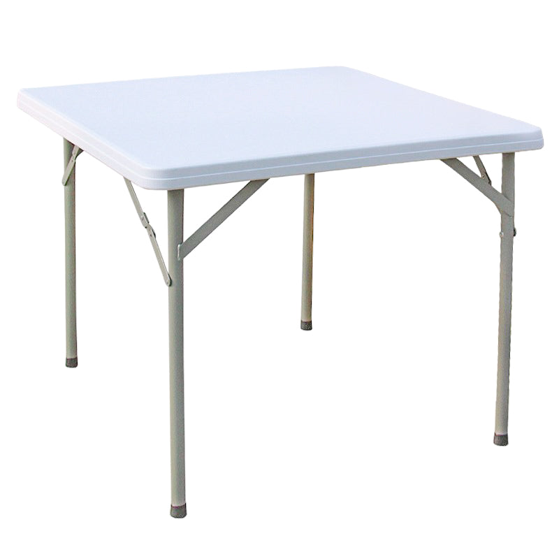 Marcolo white square plastic folding table.