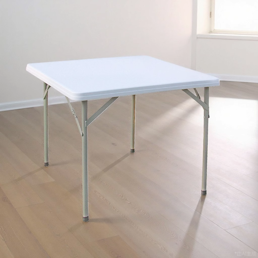 Marcolo white square folding table in a light-filled room.