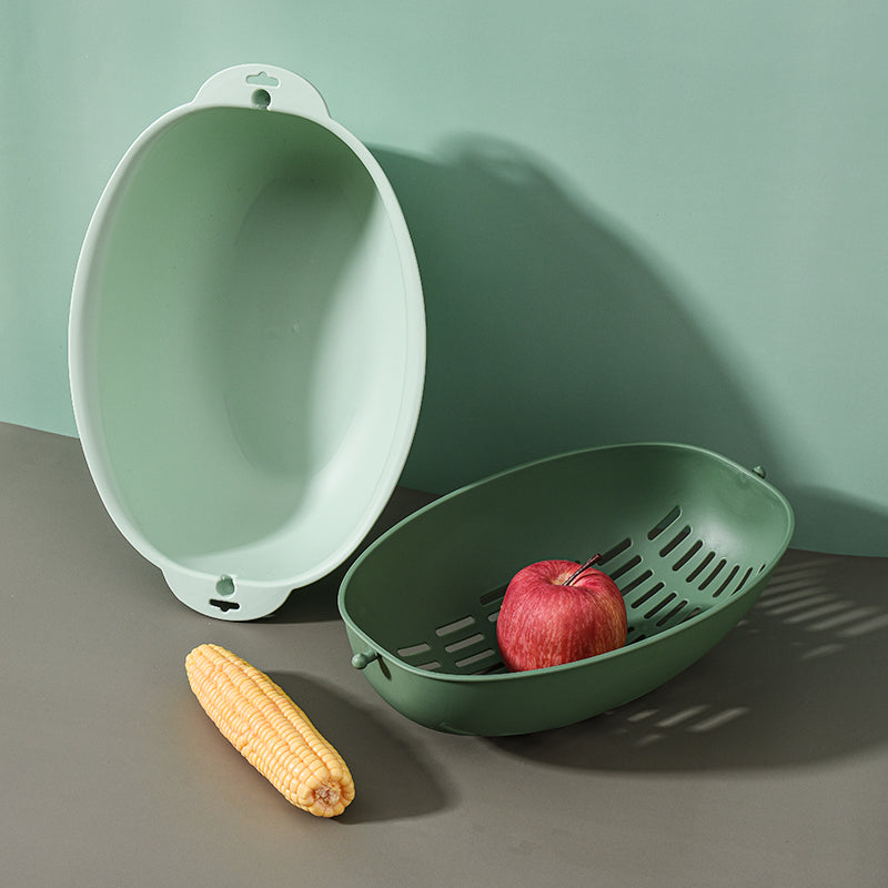 Marcolo clear plastic storage box with black latch handles.