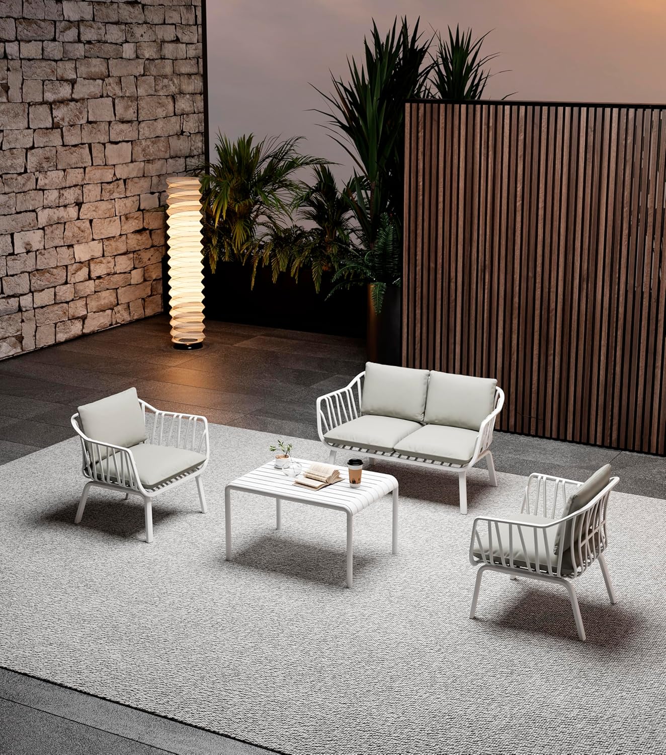 Marcolo white round plastic bin with lid and side clips.