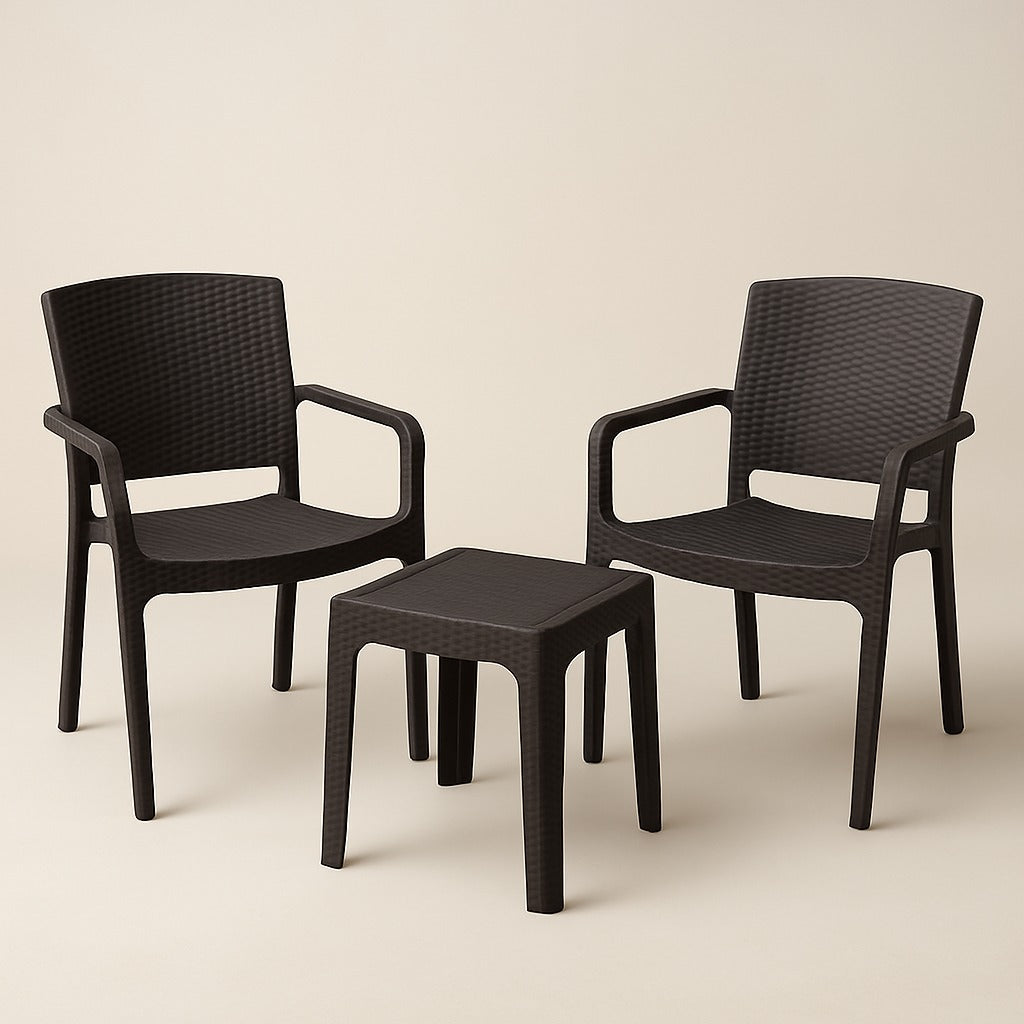 Marcolo 3-piece dark brown patio bistro set.