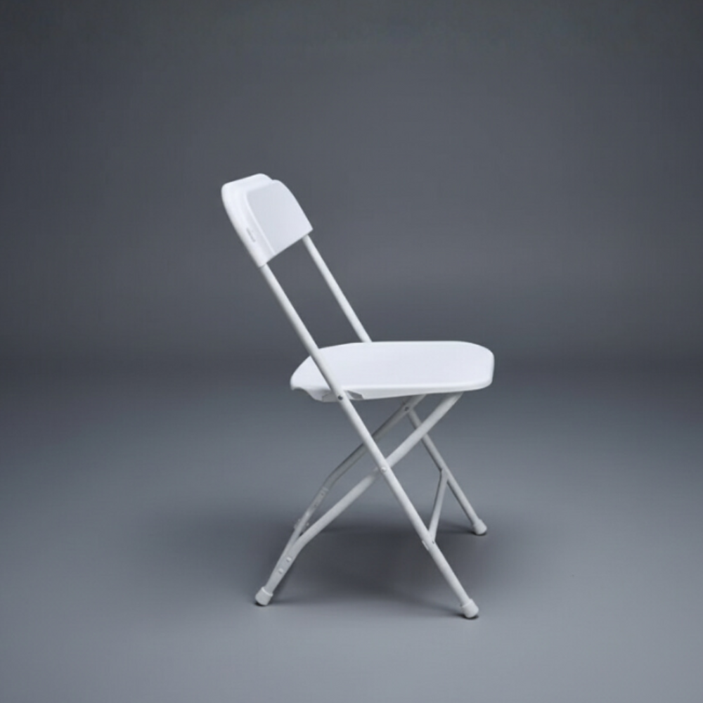Marcolo Lightweight Extra Sturdy Folding Chair in White Side View
