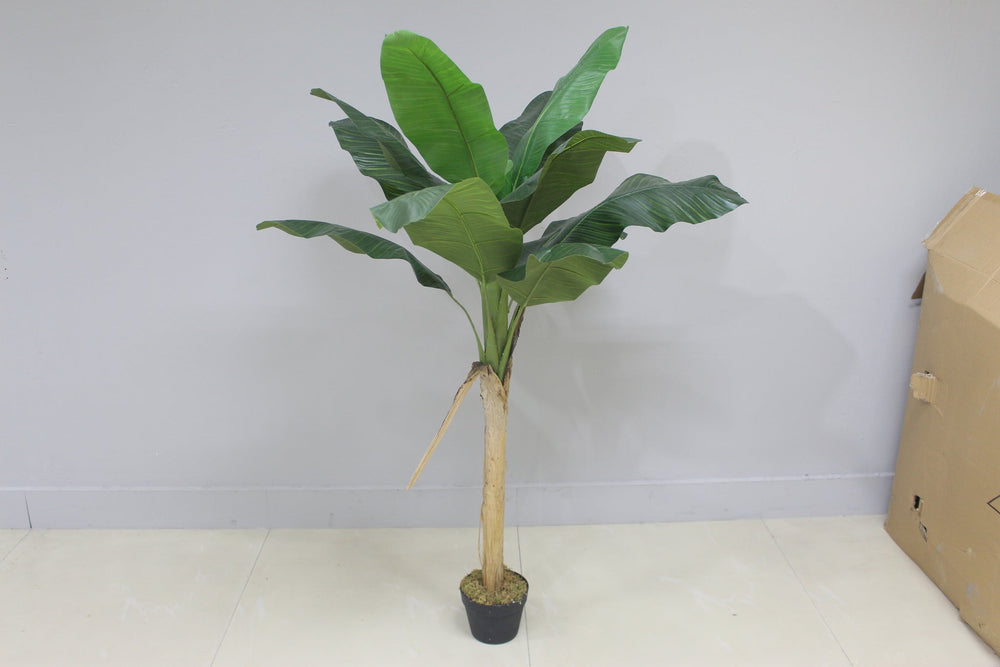 Marcolo artificial banana tree with pot, 150 cm, full view in a studio