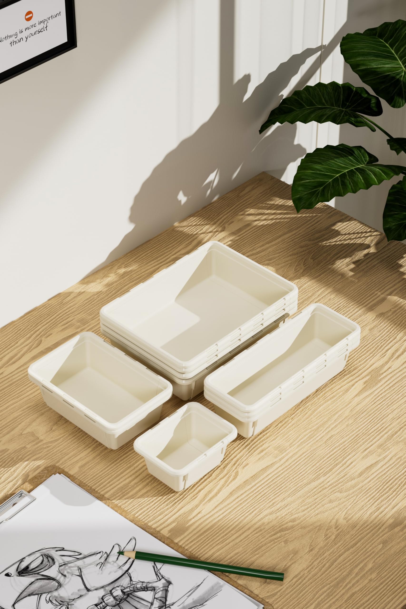 Marcolo close-up of a white rolling storage cart.