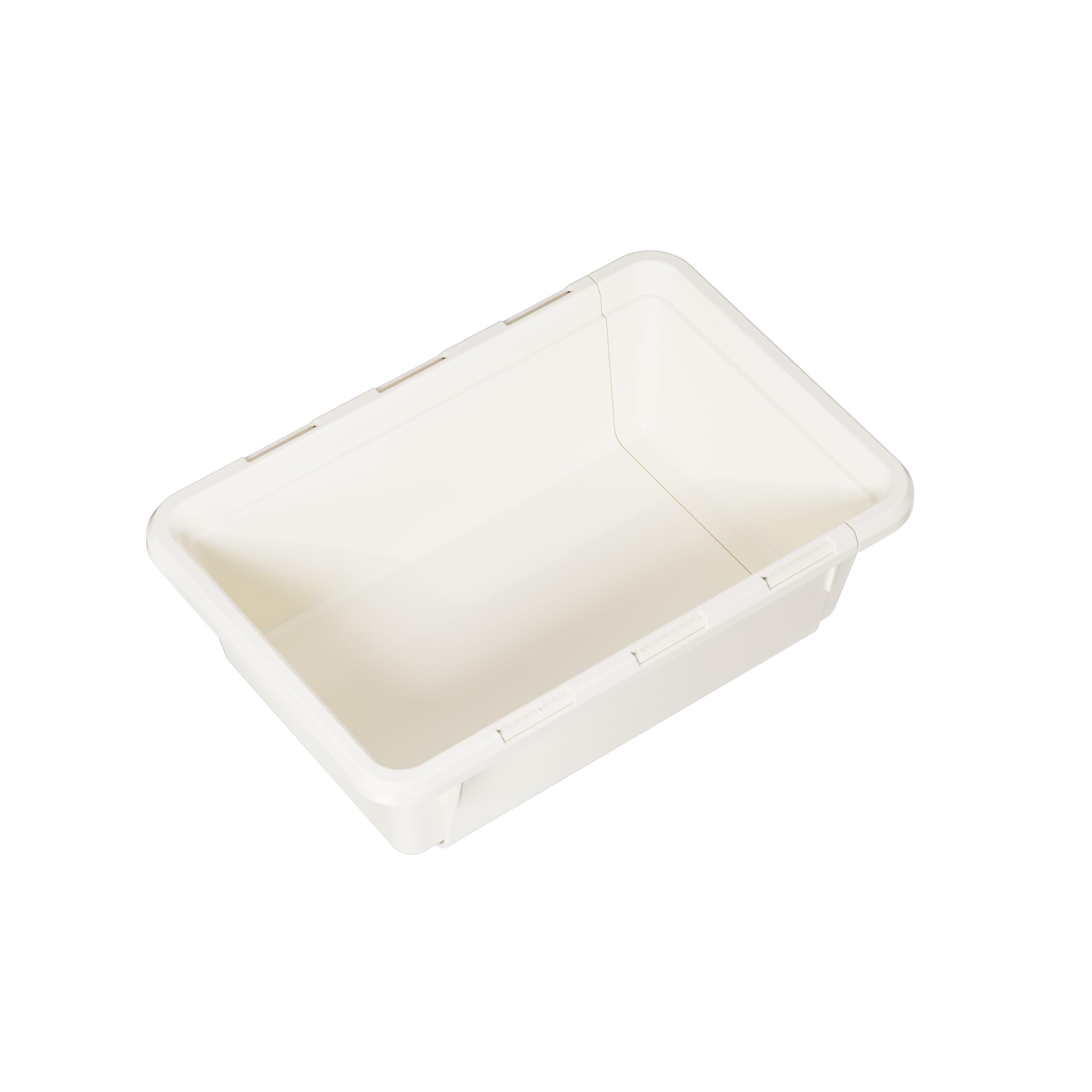 Marcolo rectangular white plastic storage bin or drawer.