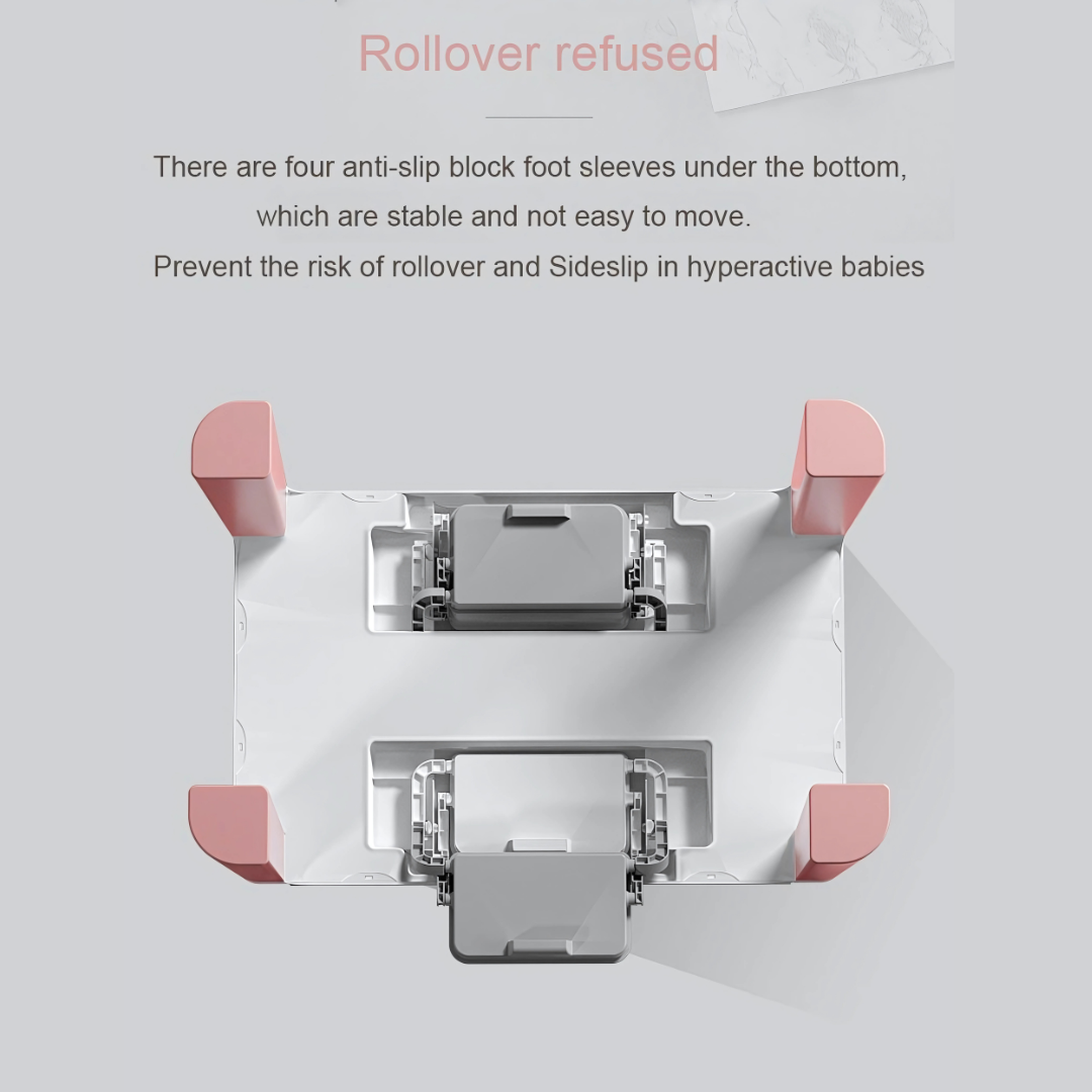 Top-down view of Marcolo baby walker base with anti-slip feet.