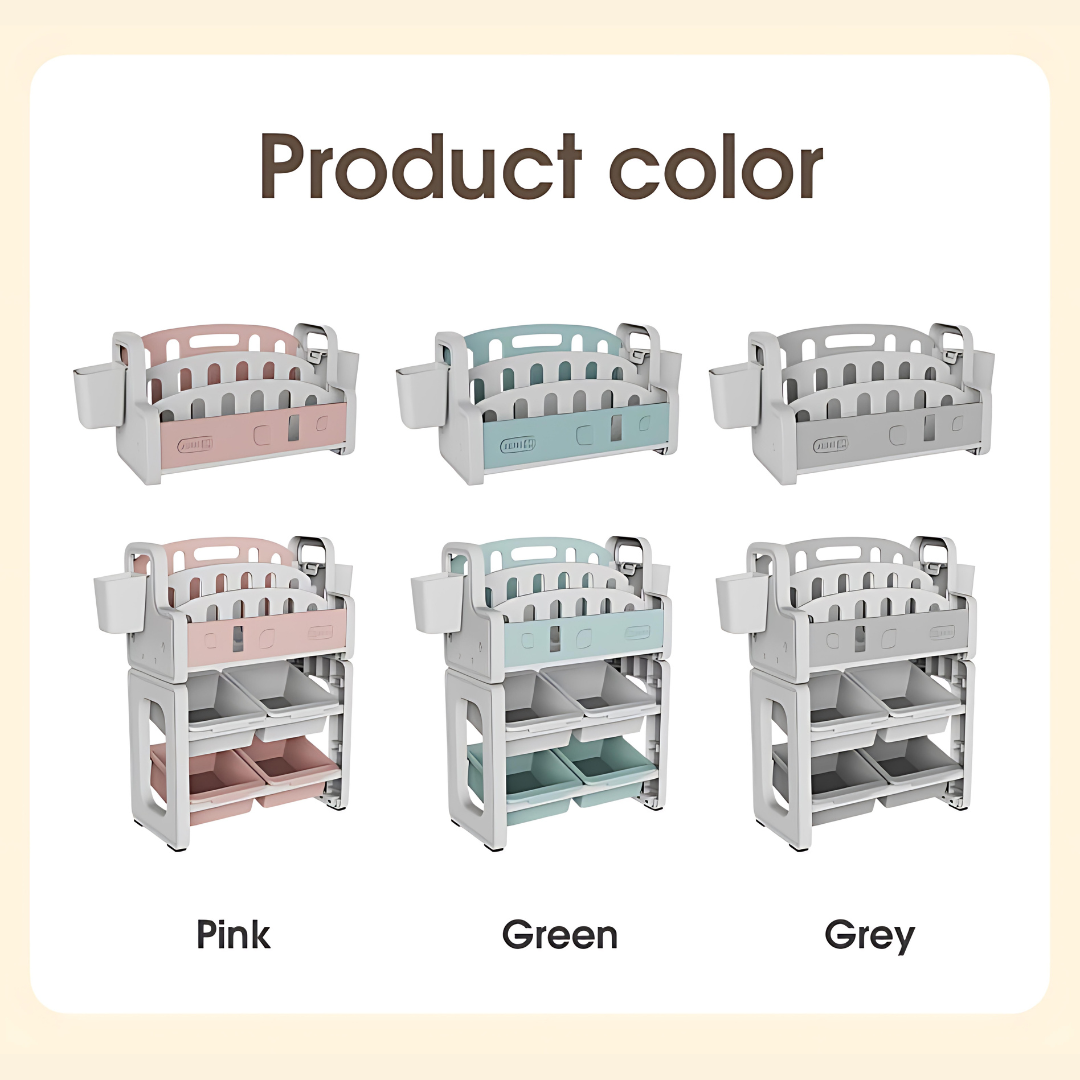 Three colors of the Marcolo dish drainer and storage rack.