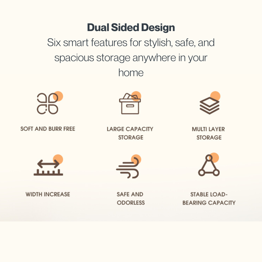 Six features of a Marcolo storage cabinet.