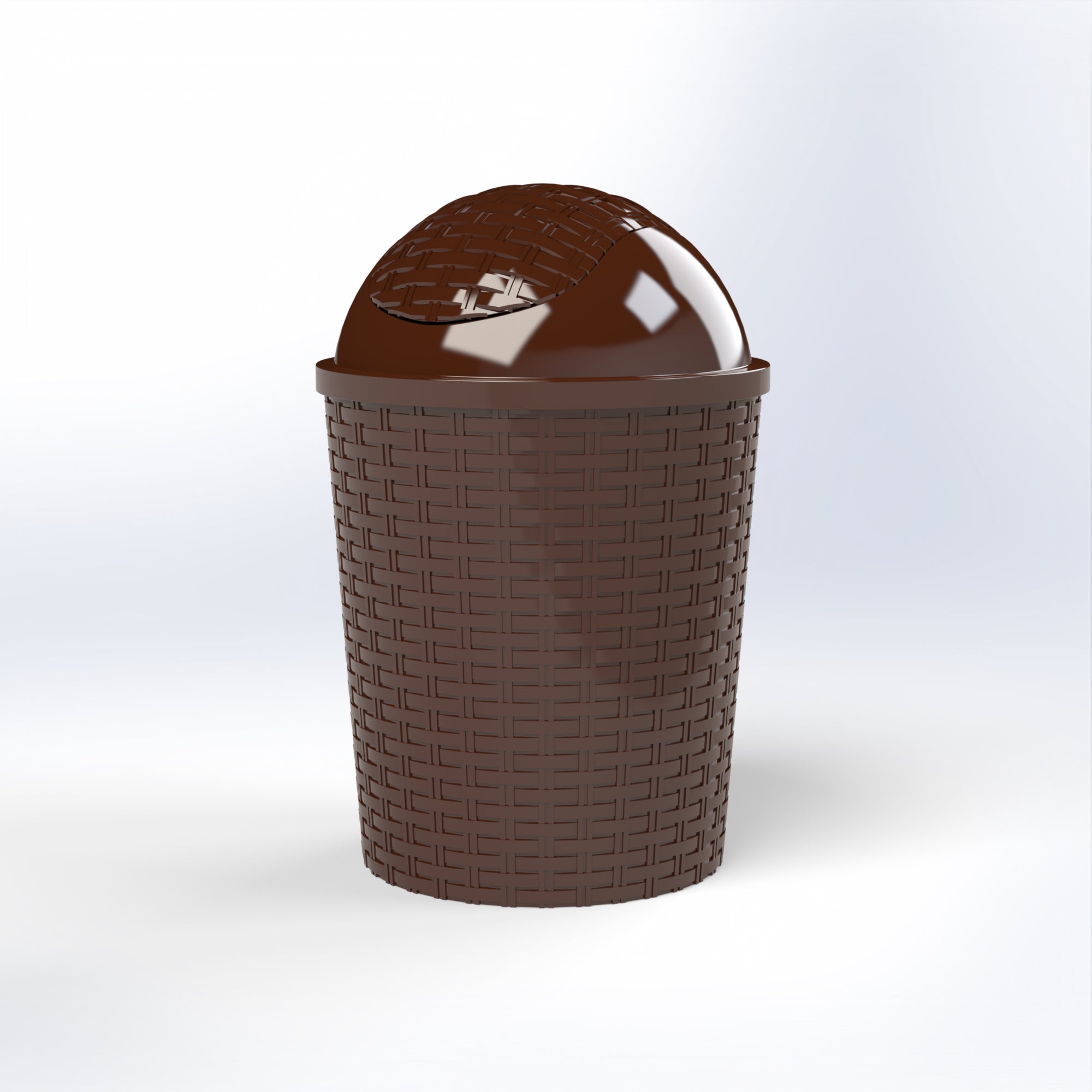 15L Swing-Lid Waste Bin with Rattan Design