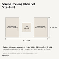 Serena Rocking Chair Set – sizes (cm)