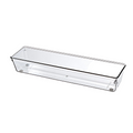 Extra Long Drawer Organizer – Clear Plastic Storage Bin for Kitchen, Desk & Bathroom – 32.5x8x5.6 cm