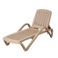 Marbella sun lounger, beige, angled view
