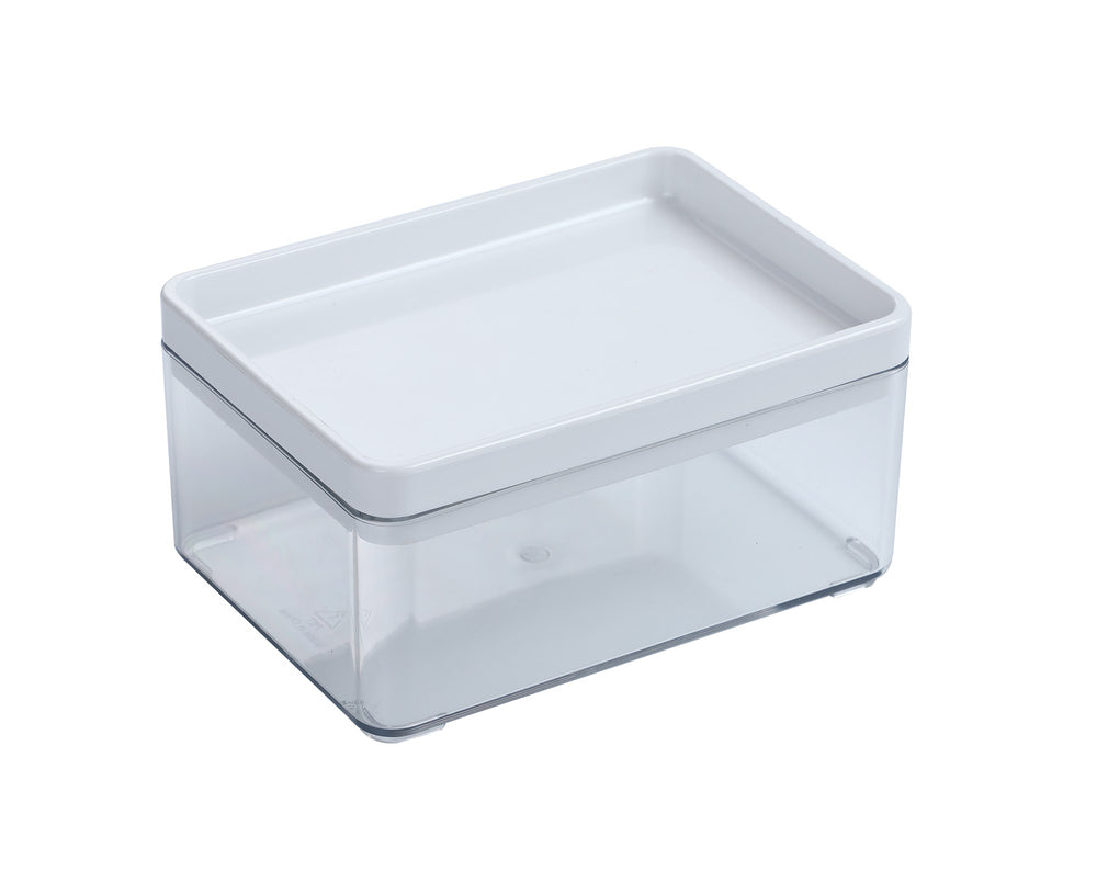 Clear Container with Lid, 26×26×7.5 cm – front view