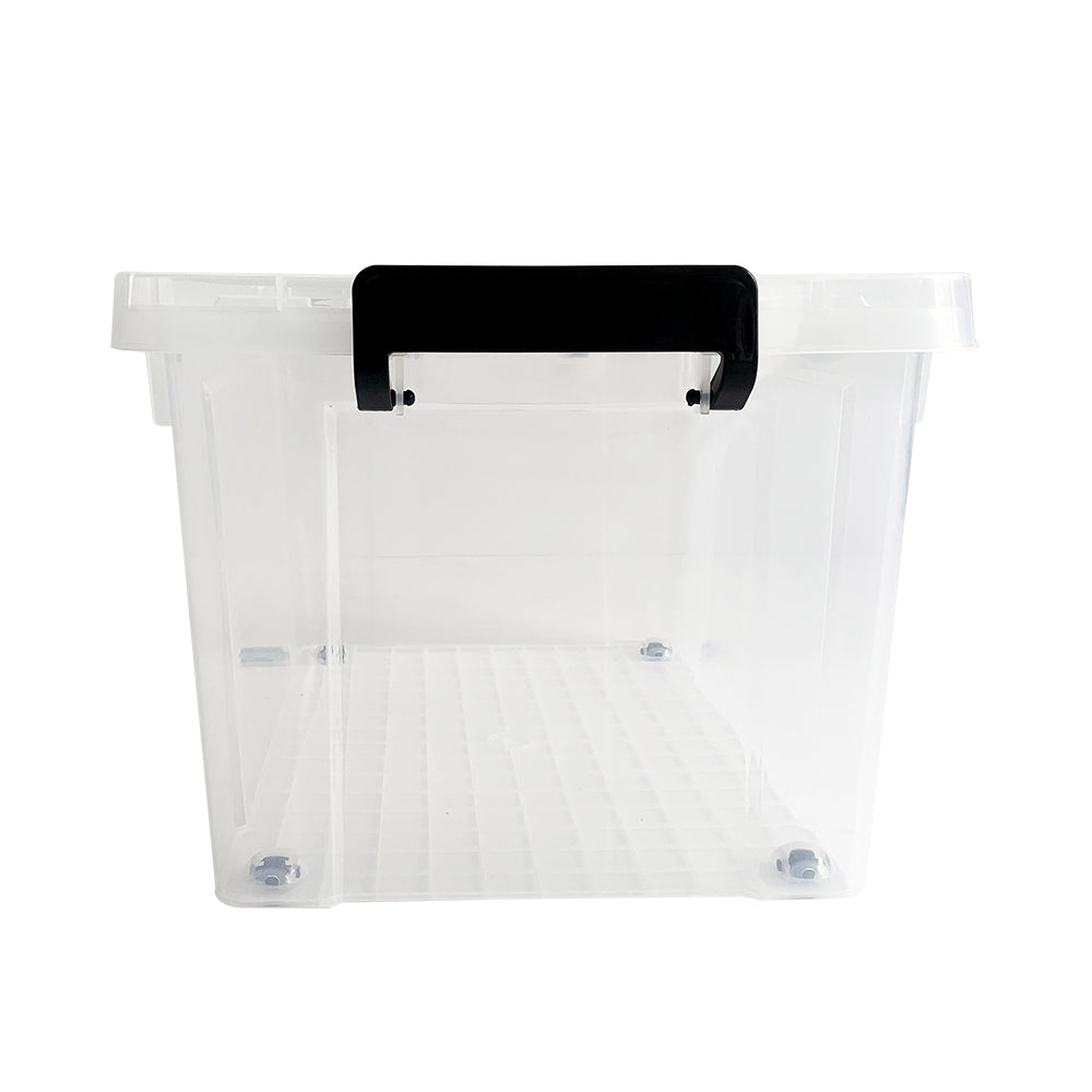 65L Plastic Storage Box with Lid – Transparent Stackable Organizer with Wheels & Handles