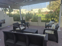 Customer photo: brown Havana 7-seater outdoor sofa set on a UAE villa terrace