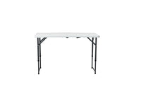 120×60 cm dual-height centerfold folding table – front view, legs at full height