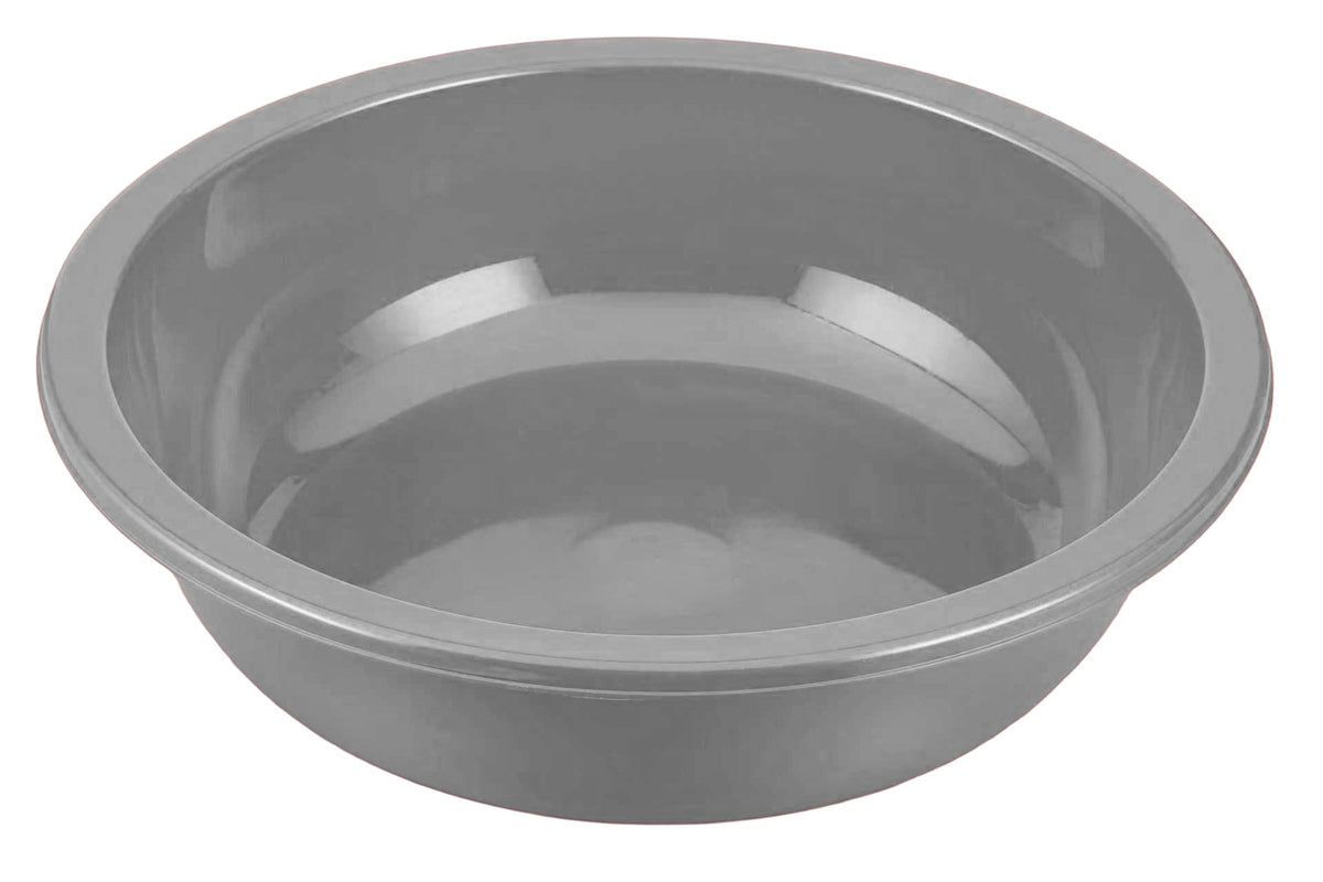 5L round plastic basin in grey, angled view