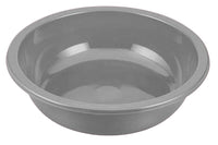 8L round plastic basin in grey, angled view