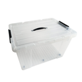 16L Plastic Storage Box with Lid – Transparent Stackable Organizer with Handles