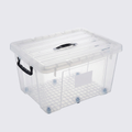 16L Plastic Storage Box with Lid – Transparent Stackable Organizer with Handles