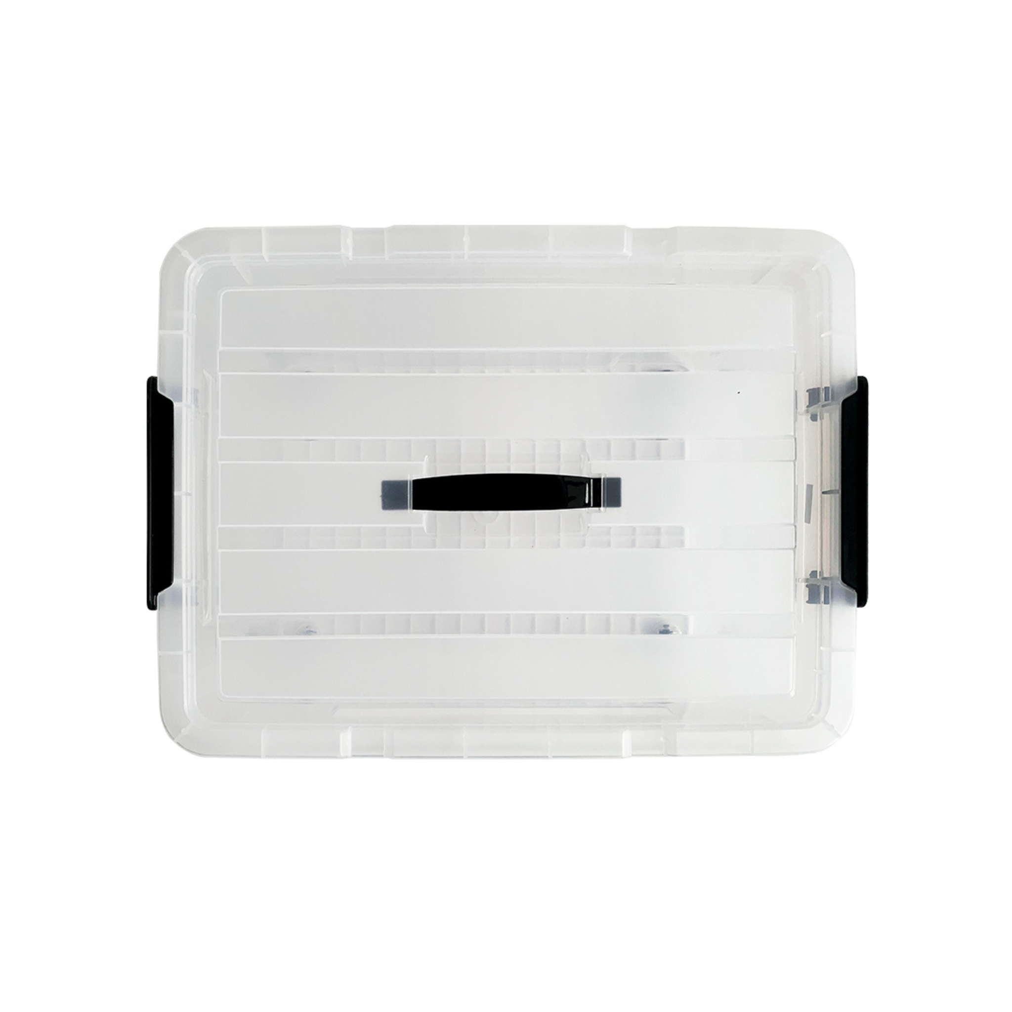 16L Plastic Storage Box with Lid – Transparent Stackable Organizer with Handles