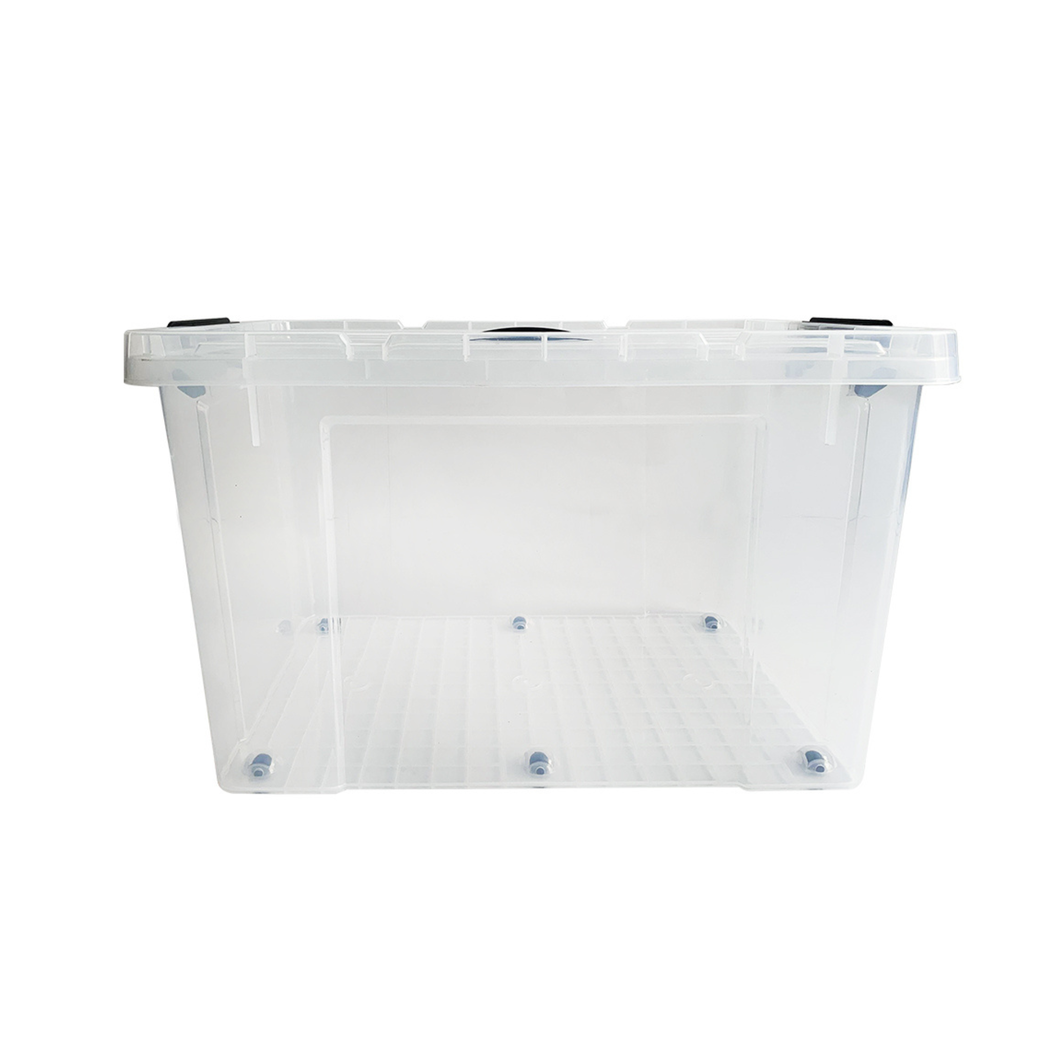 16L Plastic Storage Box with Lid – Transparent Stackable Organizer with Handles