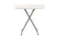 Rectangular Height-Adjustable Folding Table, 76×50 cm, White