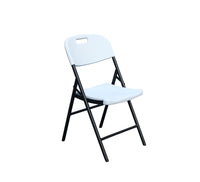 Heavy-Duty Folding Chair, White – angled view
