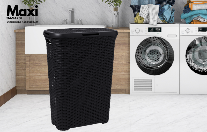 MAXI Rattan Laundry Basket with Cover