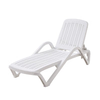 Marbella Sun Lounger, White – angled view