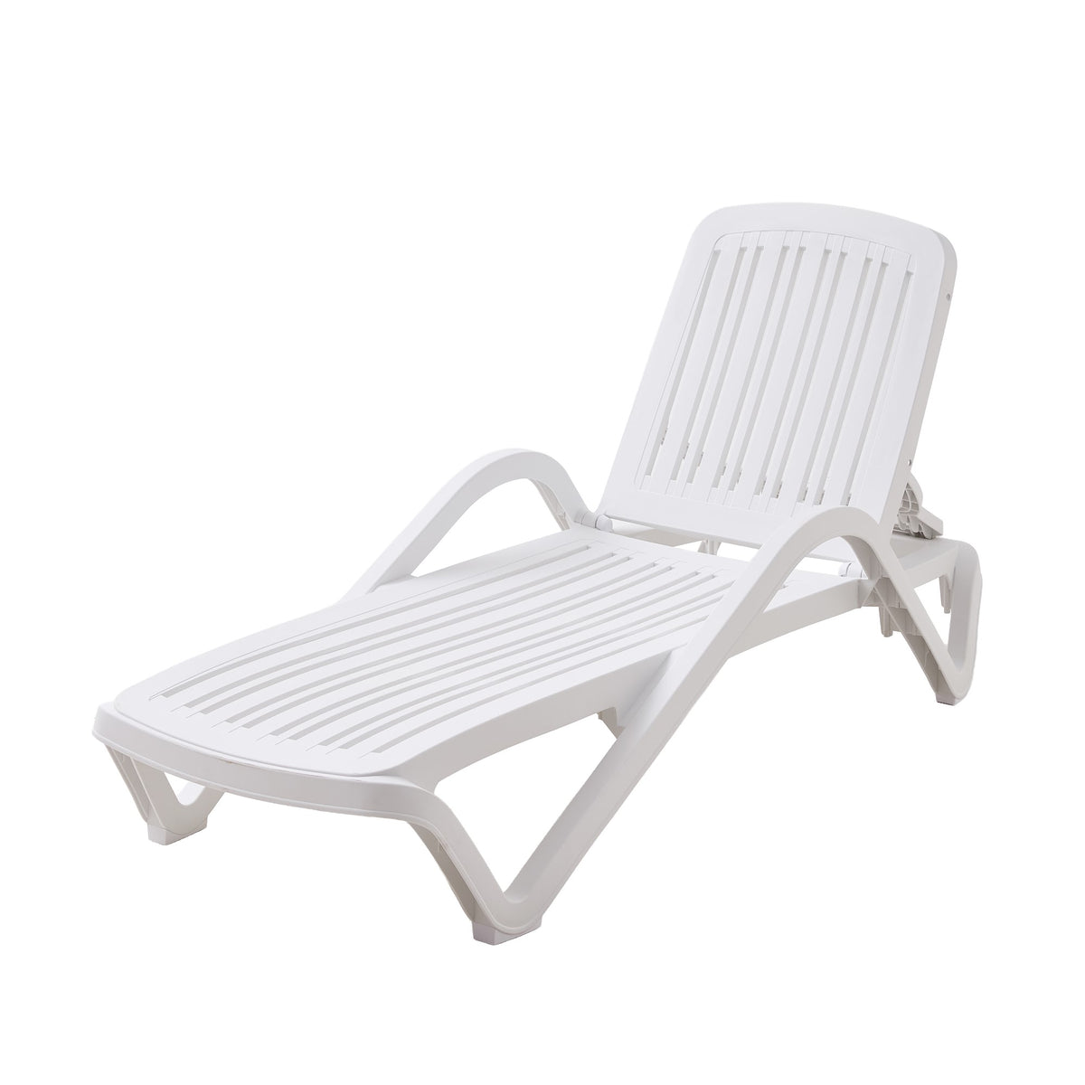 Marbella Sun Lounger, White – angled view