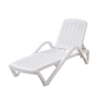 Marcolo Marbella sun lounger, white, without cushion, angled view