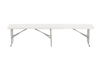 6 ft Rectangular Folding Bench, White – front view