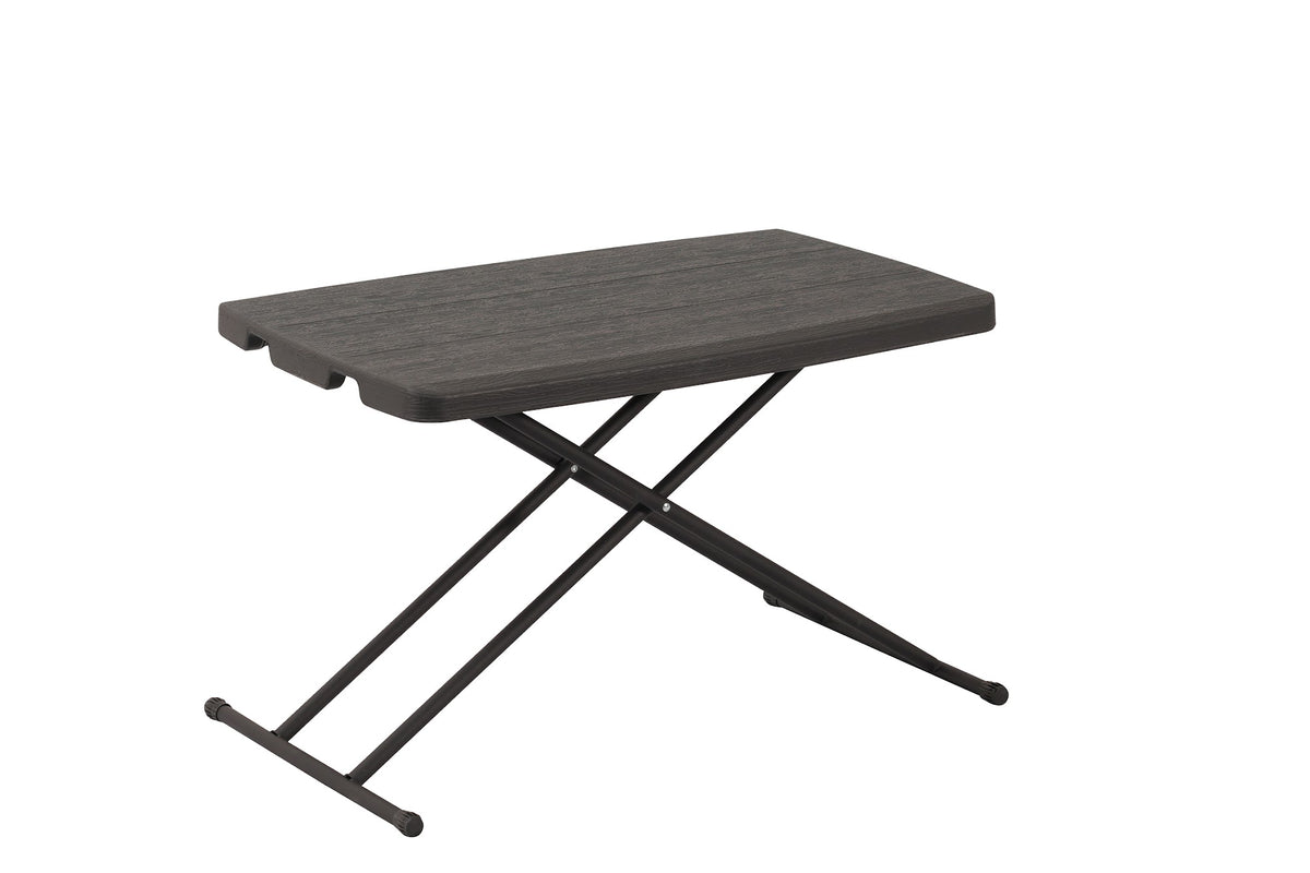 Rectangular Height-Adjustable Folding Table, 76×58 cm, Black – detail view