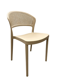 Tivoli Rattan-Style Armless Chair – Beige, angled view