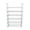 Easy 6-Tier Metal Shoe Rack, 65×30×107 cm, Silver